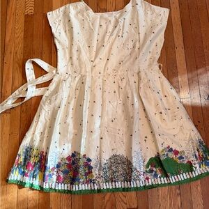 ModCloth Palava CREAM CHELSEA FLOWER SHOW Dress